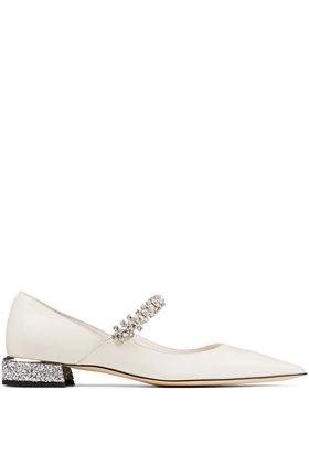 Scarpe basse in nappa color caffellatte/argento Jimmy Choo | BINGPUMPFLATNXJLATTESILVER